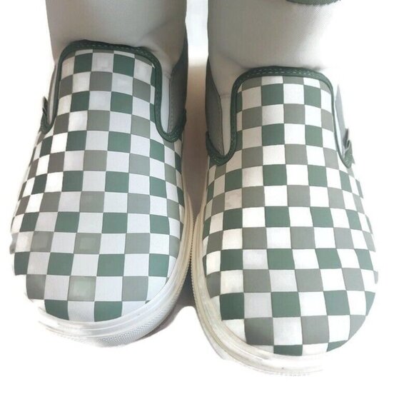 Vans Slip On Snowboot Mens Size 6 Womens 7.5 Vansguard Checks Seagrass Green - Picture 3 of 9